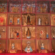 Brazil's patron saint is Nossa Senhora Aparecida, center square, second row from the bottom.